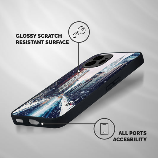City Snow Shockproof Hybrid Protection (Metal + TPU) Back Case Cover