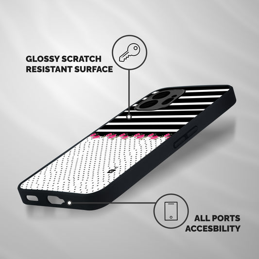 Classic Polka Stripes Shockproof Hybrid Protection (Metal + TPU) Back Case Cover