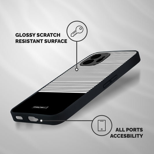 Classy Black Stripes Shockproof Hybrid Protection (Metal + TPU) Back Case Cover