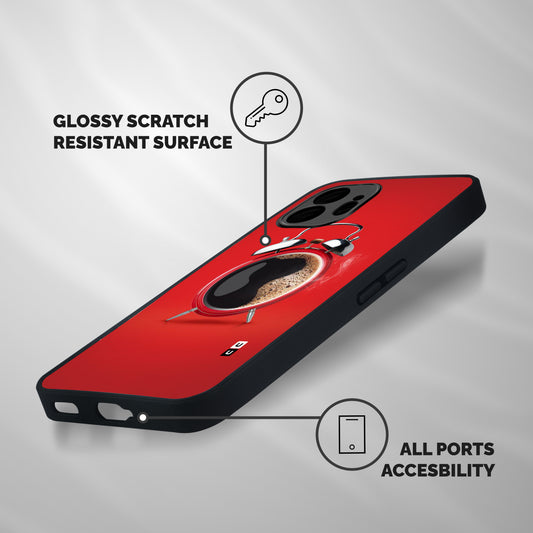 Coffee Clock Shockproof Hybrid Protection (Metal + TPU) Back Case Cover