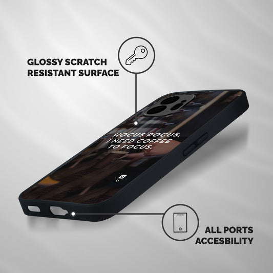 Coffee Focus Shockproof Hybrid Protection (Metal + TPU) Back Case Cover