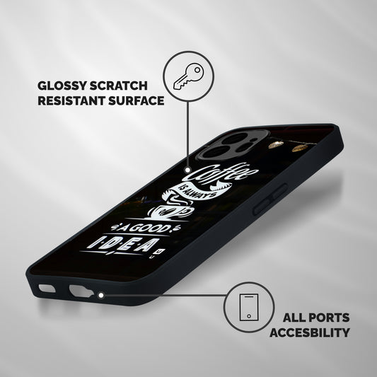 Coffee Idea Shockproof Hybrid Protection (Metal + TPU) Back Case Cover