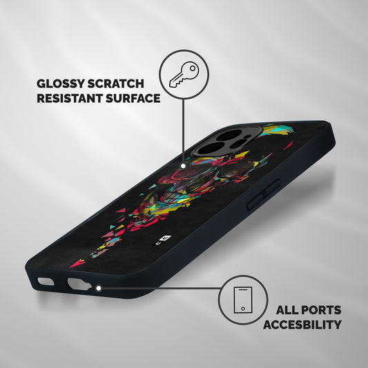 Colored Skull Shred Shockproof Hybrid Protection (Metal + TPU) Back Case Cover
