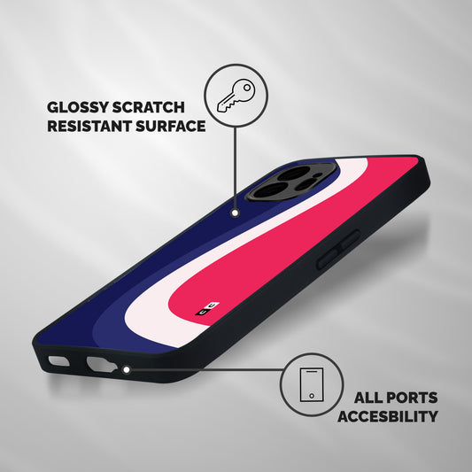 Colorful Wavy Print Shockproof Hybrid Protection (Metal + TPU) Back Case Cover