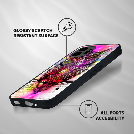 Colourful Owl Shockproof Hybrid Protection (Metal + TPU) Back Case Cover