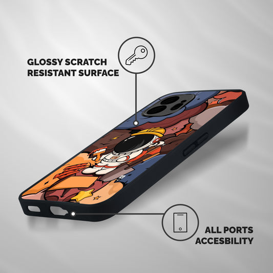 Comic Space Astronaut Shockproof Hybrid Protection (Metal + TPU) Back Case Cover