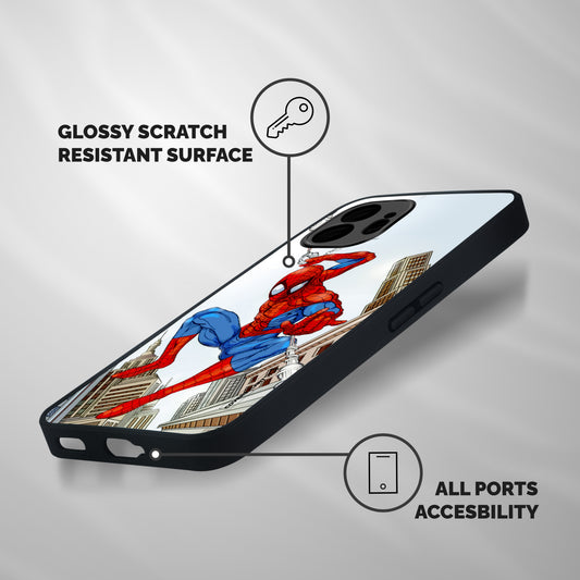 Comic Spider Man Shockproof Hybrid Protection (Metal + TPU) Back Case Cover