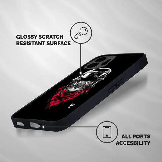 Cool Biker Cat Shockproof Hybrid Protection (Metal + TPU) Back Case Cover