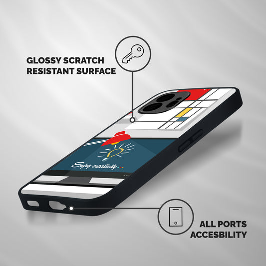Creative Workspace Design Shockproof Hybrid Protection (Metal + TPU) Back Case Cover