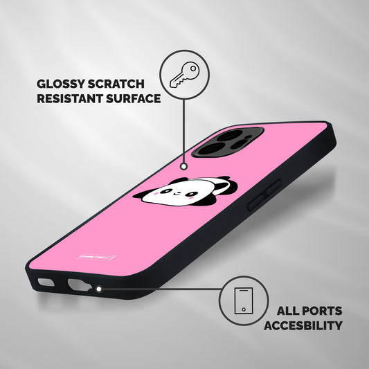 Cute Lazy Panda Shockproof Hybrid Protection (Metal + TPU) Back Case Cover