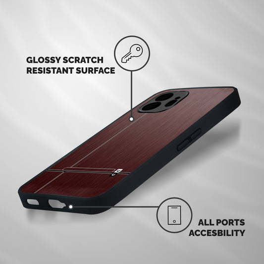 Dark Maroon Classic Design Shockproof Hybrid Protection (Metal + TPU) Back Case Cover