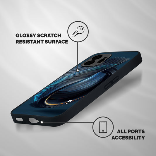 Digital Circle Pattern Shockproof Hybrid Protection (Metal + TPU) Back Case Cover