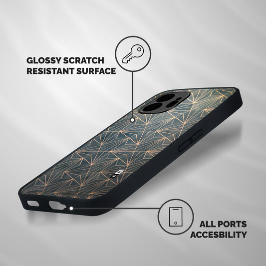 Dotted Lines Pattern Shockproof Hybrid Protection (Metal + TPU) Back Case Cover