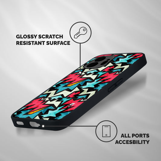 Electric Color Design Shockproof Hybrid Protection (Metal + TPU) Back Case Cover