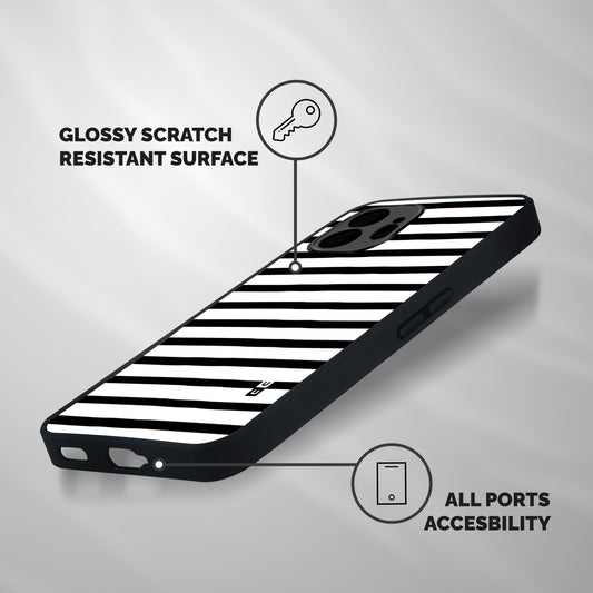 Elegant Basic Stripes Shockproof Hybrid Protection (Metal + TPU) Back Case Cover