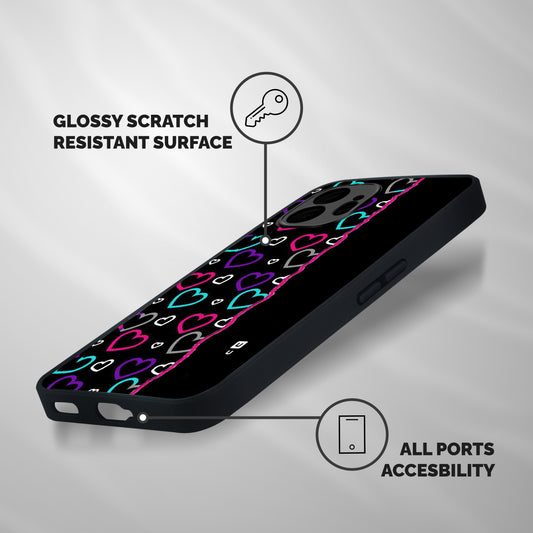 Empty Hearts Shockproof Hybrid Protection (Metal + TPU) Back Case Cover