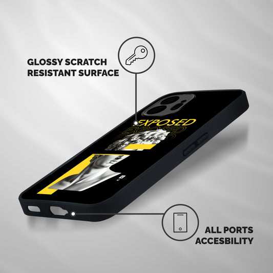 Exposed Sculpture Shockproof Hybrid Protection (Metal + TPU) Back Case Cover