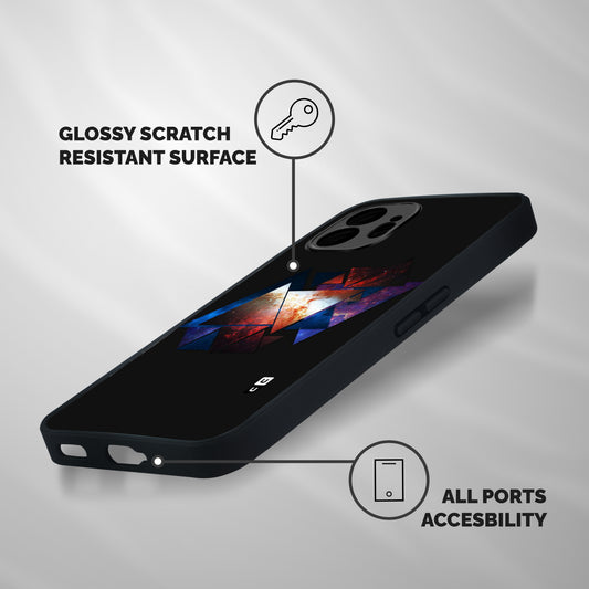 Fire Galaxy Triangles Shockproof Hybrid Protection (Metal + TPU) Back Case Cover