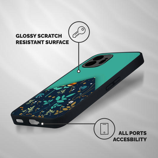 Floral Corner Shockproof Hybrid Protection (Metal + TPU) Back Case Cover