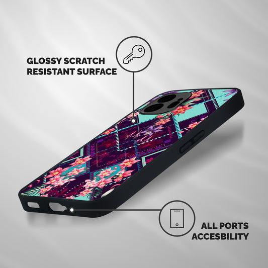 Floral Diamonds Shockproof Hybrid Protection (Metal + TPU) Back Case Cover