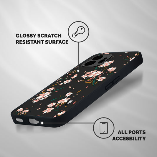 Floral Petals Peach Shockproof Hybrid Protection (Metal + TPU) Back Case Cover