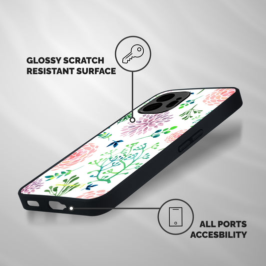 Fresh Floral Shockproof Hybrid Protection (Metal + TPU) Back Case Cover