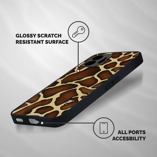 Giraffe Pattern Print Shockproof Hybrid Protection (Metal + TPU) Back Case Cover