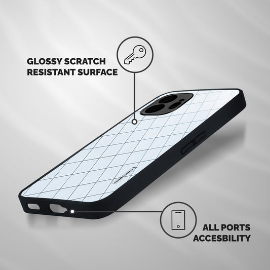 Glass Square Wall Shockproof Hybrid Protection (Metal + TPU) Back Case Cover