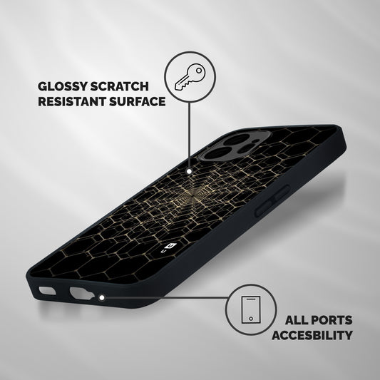 Gold Web Shockproof Hybrid Protection (Metal + TPU) Back Case Cover