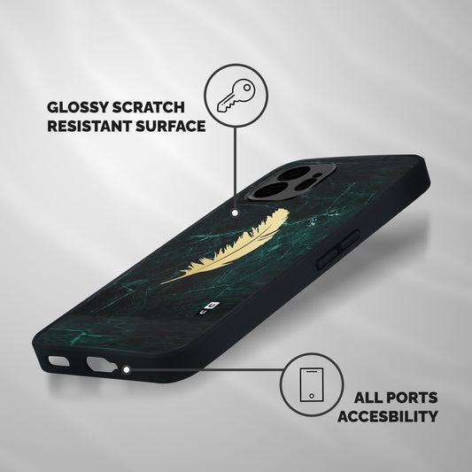 Golden Leaf Shockproof Hybrid Protection (Metal + TPU) Back Case Cover
