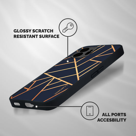 Golden Pattern Shockproof Hybrid Protection (Metal + TPU) Back Case Cover