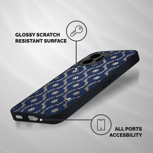 Gorgeous Gold Leaf Pattern Shockproof Hybrid Protection (Metal + TPU) Back Case Cover