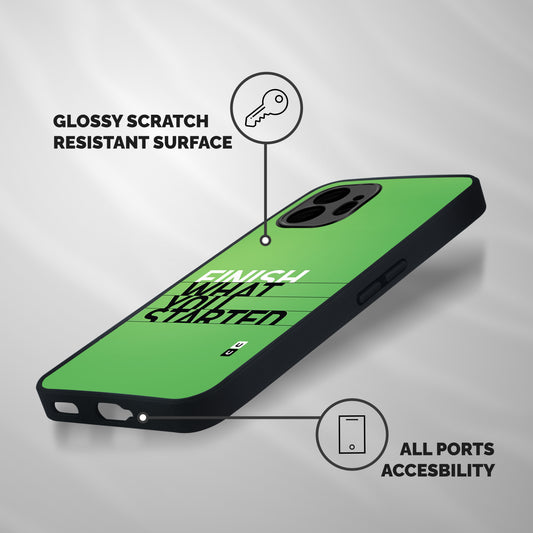 Green Finish Shockproof Hybrid Protection (Metal + TPU) Back Case Cover