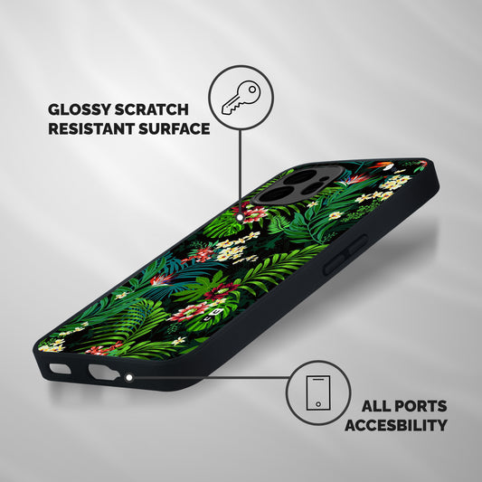 Green Leaf Design Shockproof Hybrid Protection (Metal + TPU) Back Case Cover