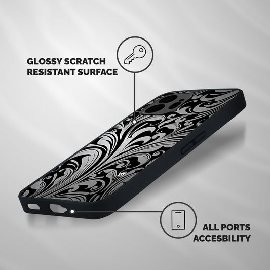 Grey Beauty Pattern Shockproof Hybrid Protection (Metal + TPU) Back Case Cover