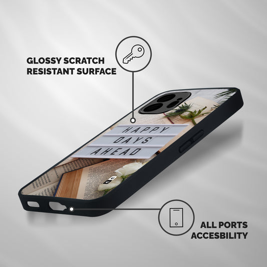 Happy Days Ahead Shockproof Hybrid Protection (Metal + TPU) Back Case Cover