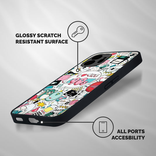 Heart 90s Shockproof Hybrid Protection (Metal + TPU) Back Case Cover