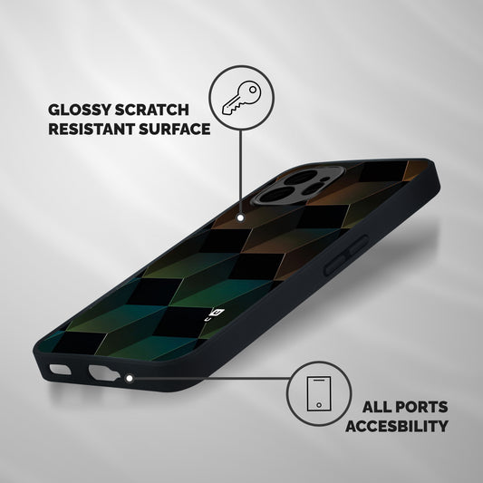 Hexagonal Design Shockproof Hybrid Protection (Metal + TPU) Back Case Cover