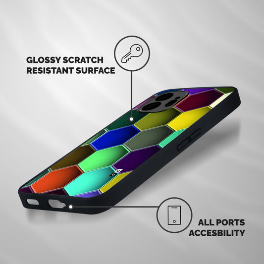 Hexagonal Palette Shockproof Hybrid Protection (Metal + TPU) Back Case Cover