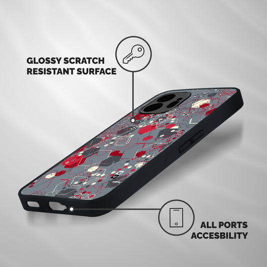 Hexagons Pattern Shockproof Hybrid Protection (Metal + TPU) Back Case Cover