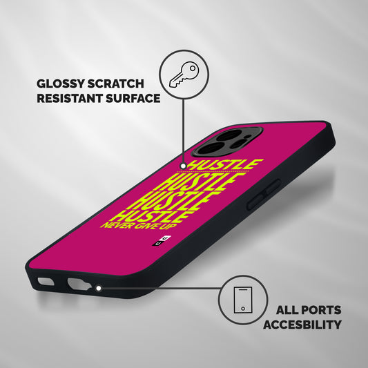 Hustle Never Give Up Shockproof Hybrid Protection (Metal + TPU) Back Case Cover