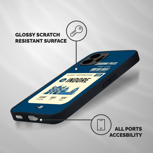 Indore Boarding Pass Shockproof Hybrid Protection (Metal + TPU) Back Case Cover