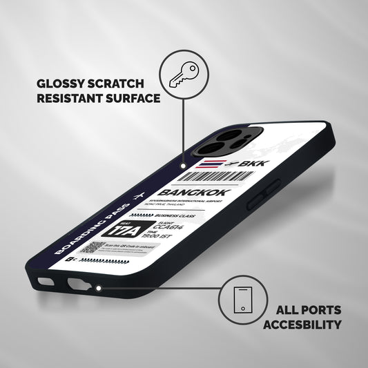 International Boarding Pass Bangkok Shockproof Hybrid Protection (Metal + TPU) Back Case Cover