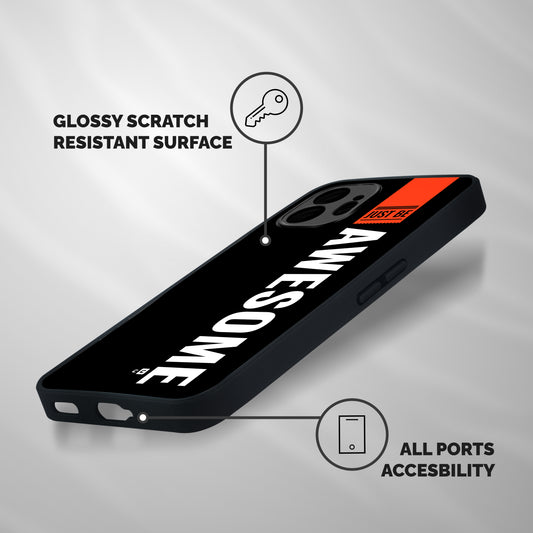 Just Be Awesome Shockproof Hybrid Protection (Metal + TPU) Back Case Cover