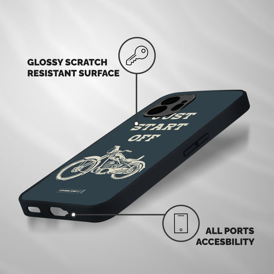 Just Start Off Shockproof Hybrid Protection (Metal + TPU) Back Case Cover