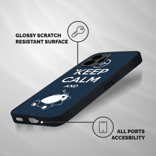 Keep Calm and Sleep Shockproof Hybrid Protection (Metal + TPU) Back Case Cover