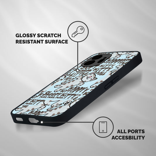 Kitty Pattern Shockproof Hybrid Protection (Metal + TPU) Back Case Cover