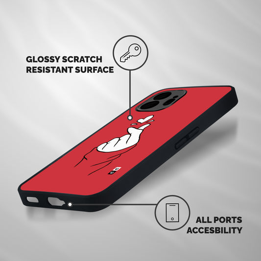 Korean Love Sign Shockproof Hybrid Protection (Metal + TPU) Back Case Cover