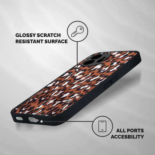 Leapord Design Shockproof Hybrid Protection (Metal + TPU) Back Case Cover