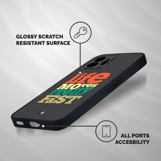 Life Moves Fast Shockproof Hybrid Protection (Metal + TPU) Back Case Cover